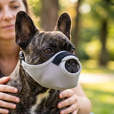 Muselière pour chien​ gris