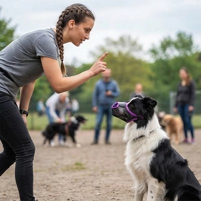 Muselière pour chien​ violet