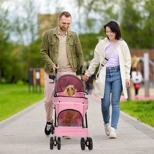 poussette pour Chien balade familliale