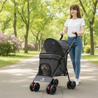 Poussette pour chien confortable