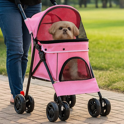 poussette pour Chien rose