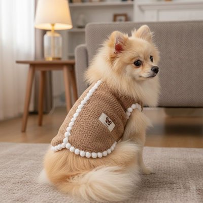Pull pour Chien marron avec chien assis