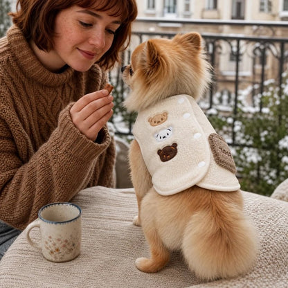 Pull pour Chien avec le chien sur la table