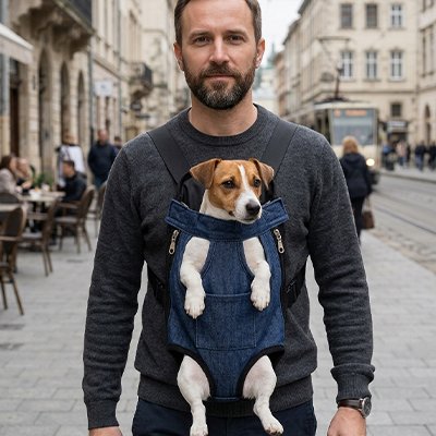Sac de transport Chien bleu marine