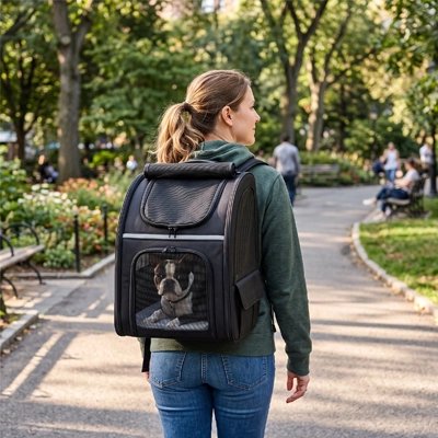 Sac de transport pour Chien bouledogue français face au monde