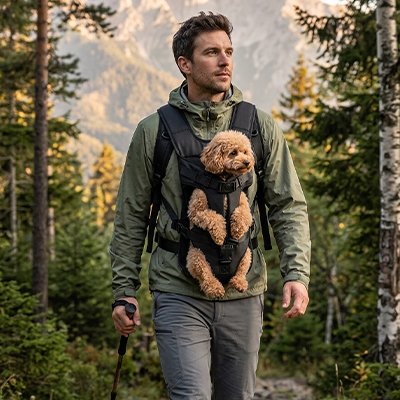 Sac de transport pour Chien caniche dans les bois