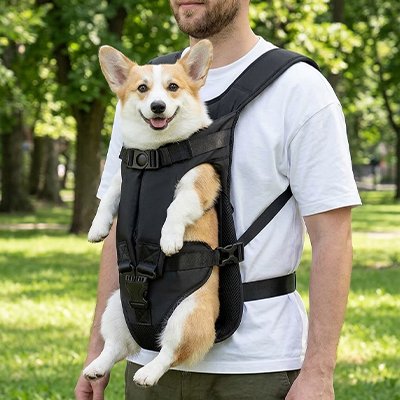 Sac de transport pour Chien face monde au parc