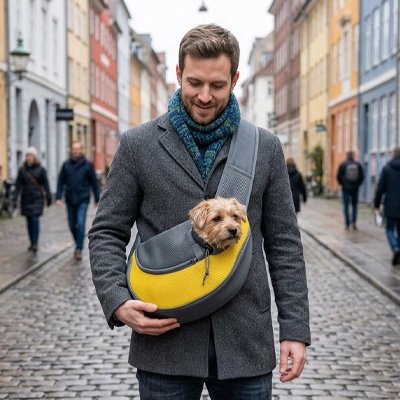 Sac de transport pour Chien jaune en ville