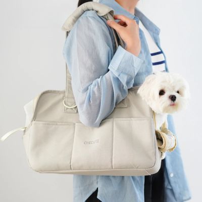 sac de transport en bandoulière de couleur beige