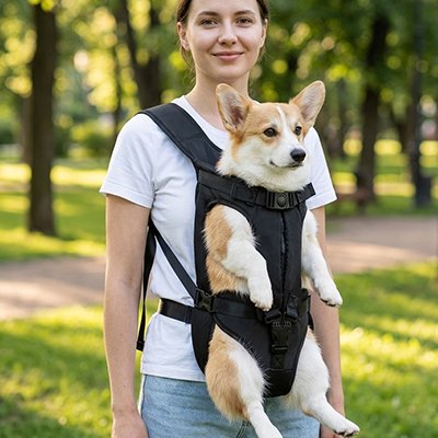 Sac de transport pour Chien porté sur les épaules face monde