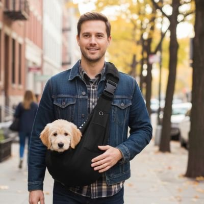 Sac transport pour Chien noir en ville