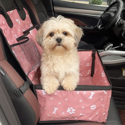 Siege auto chien rose relaxant