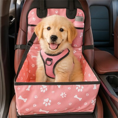 Siege auto chien rose sécuritaire