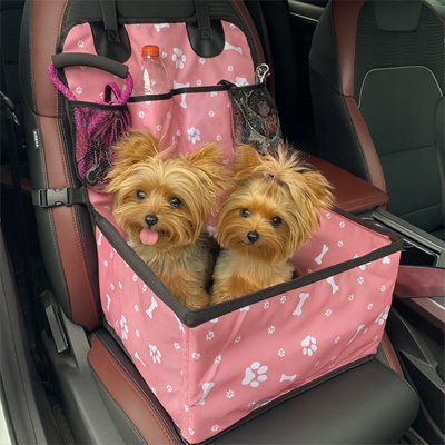 Siege auto chien rose spacieux