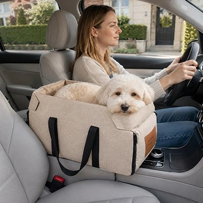 Siege auto pour chien kaki siège avant de la voiture