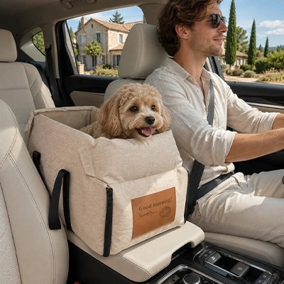 Siege auto pour chien kaki